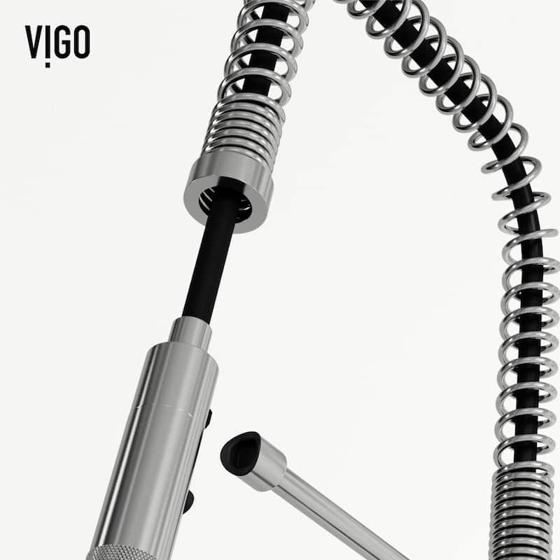VIGO Sterling 23" H Single Handle Pull-Down Sprayer Kitchen Faucet