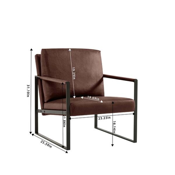Homy Casa Living Room, Office or The Reception Area PVC Leather Accent arm Chair with Extra Thick Padded backrest