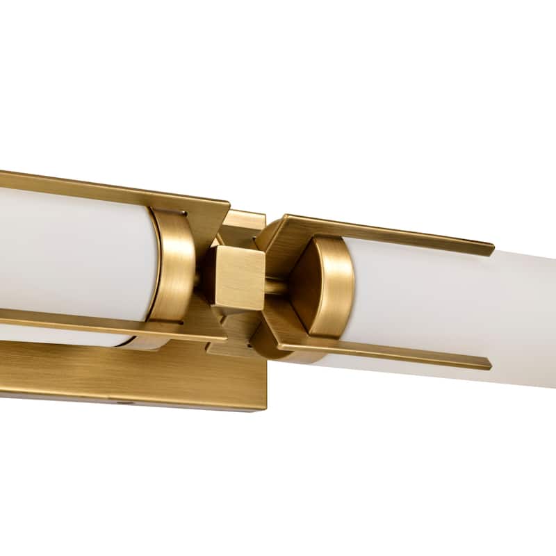 Roselle 2 Light Vanity Natural Brass with White Glass - Natural Brass