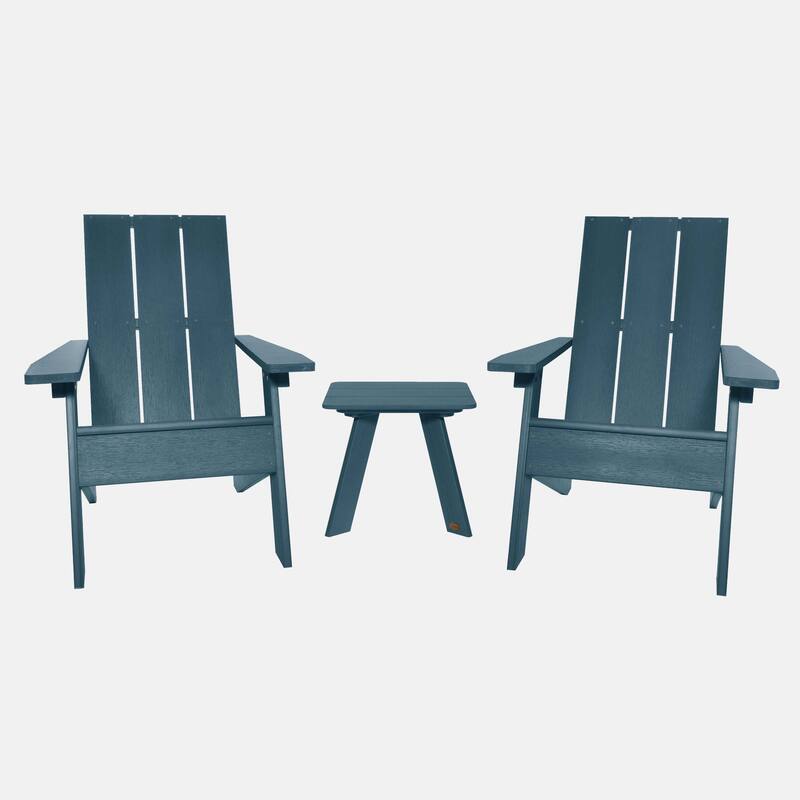 HIGHWOOD 3-piece Adirondack Chairs and Side Table Set - Nantucket Blue