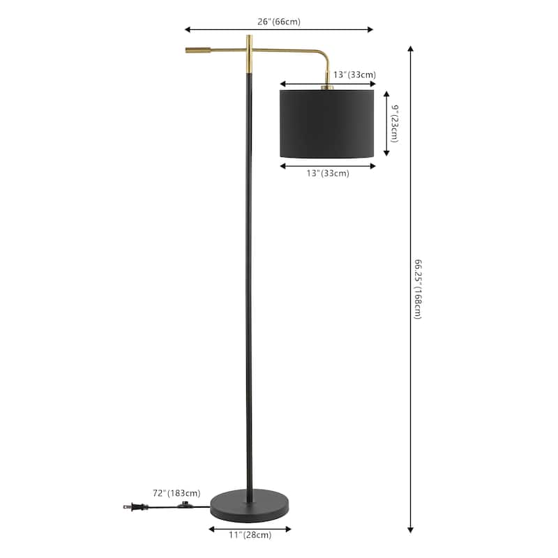 SAFAVIEH Home Lighting Collection Thera 65" Traditional Floor Lamp - 13" W x 26" D x 66" H