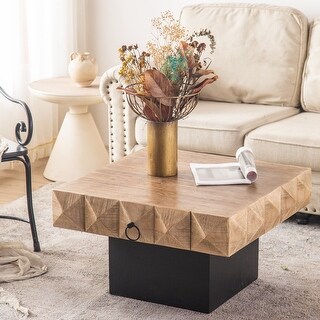 Square Coffee Table Three-dimensional Embossed Pattern Coffee Table ...
