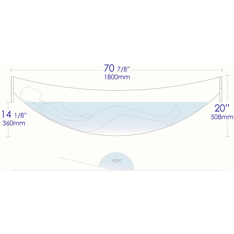 ALFI brand HammockTub2-WM White Matte 71" Solid Surface Resin Suspended Wall Mounted Hammock Bathtub