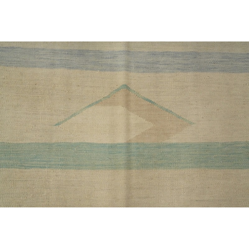 Hand Woven Oriental 100% Wool Carpet Southwestern Modern Multi-Colored Kilim Area Rug - 9' 9'' X 8' 2''