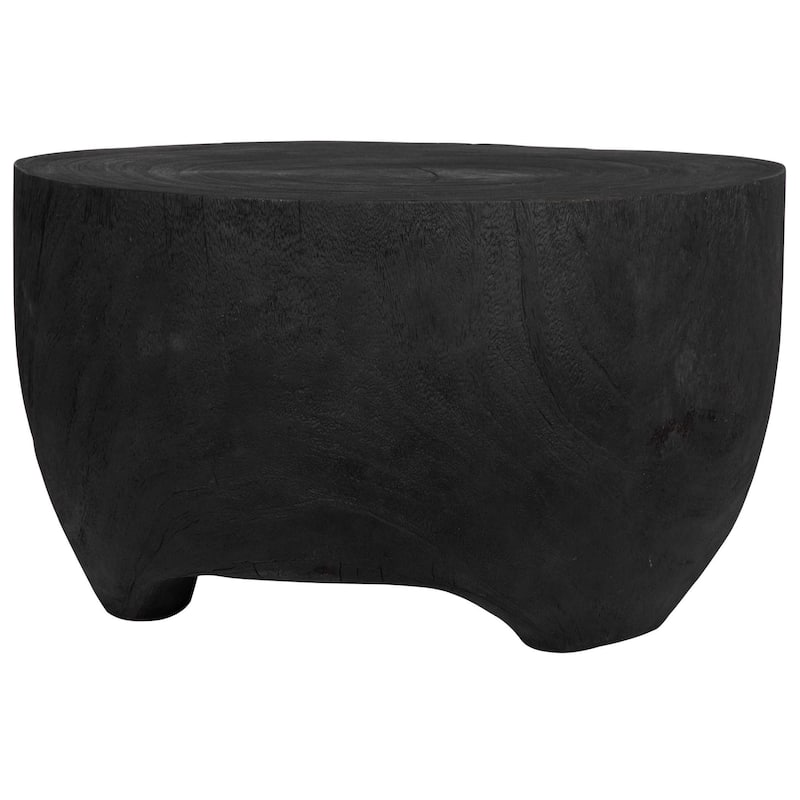 Hand Carved Levitate Coffee Accent Table - 23.5" - Black