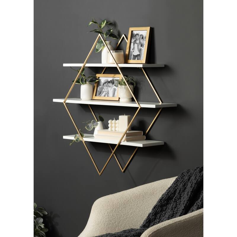 Kate and Laurel Daxton Modern Geometric Wall Shelf