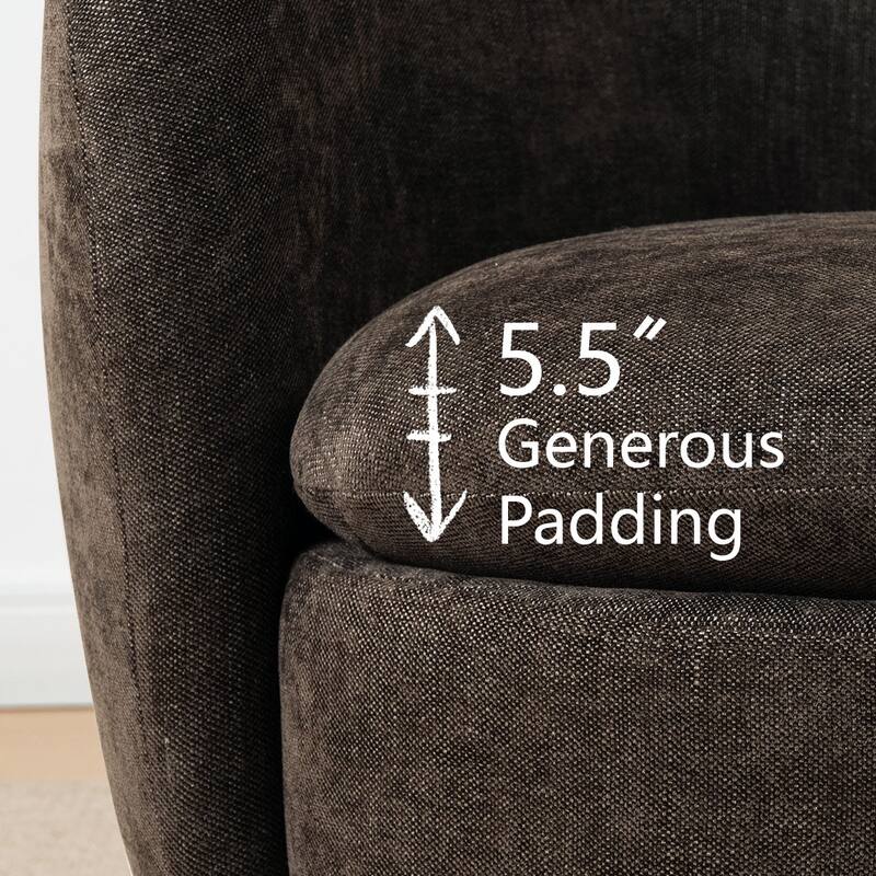 Upholstered Swivel Barrel Accent Chairs(Set of 2)