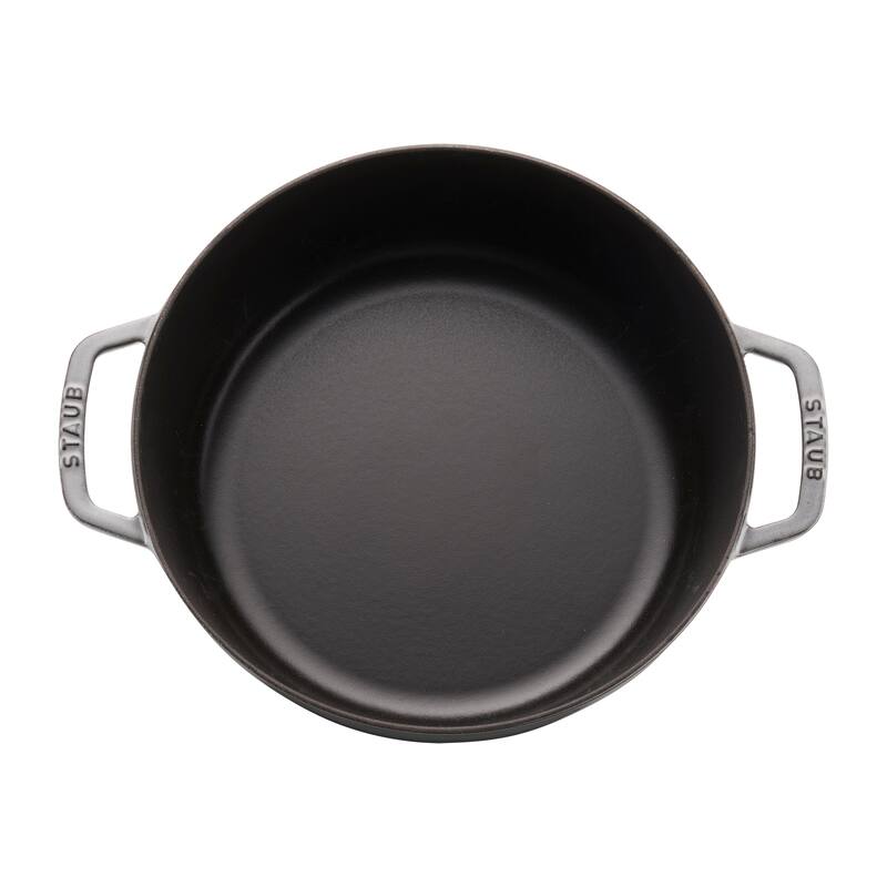 STAUB Cast Iron 6-qt Cochon Shallow Wide Round Cocotte