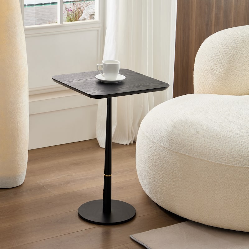 Modern Minimalist Coffee Table Square Coffee Table with Waterproof Tabletop and Decorative Ring, for Living Room