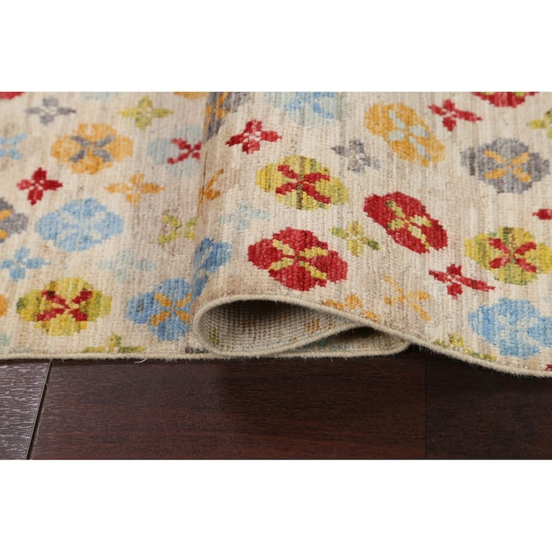 Vegetable Dye Gabbeh Kashkoli Wool Area Rug Hand-knotted Foyer Carpet - 3'2" x 4'10"