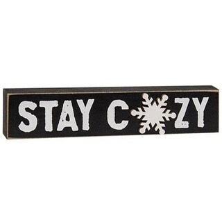 Decorative Snowflake Block Sign for Cozy Winter and Christmas Decor - 7” L x 0.75” W x 1.50” H