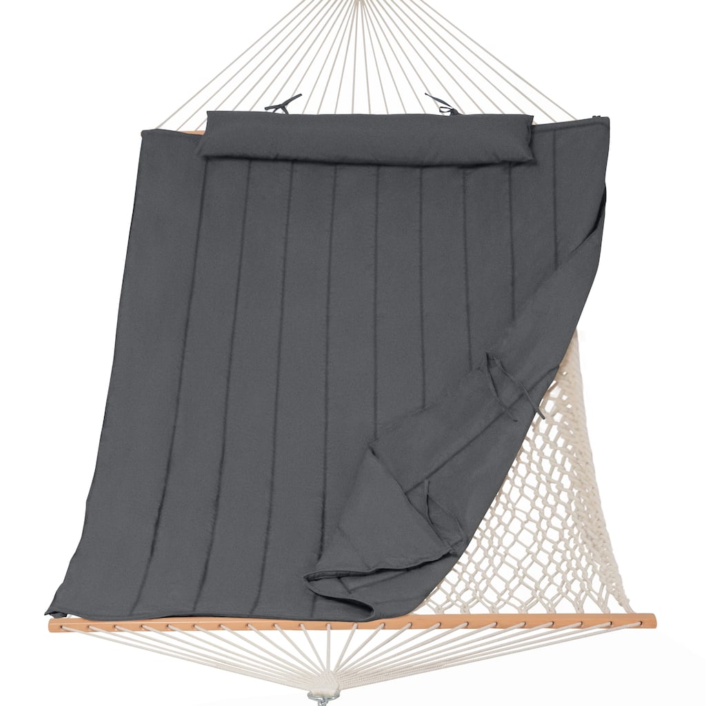Outdoor Rope Hammock with Polyester Pad, 475 lbs Capacity