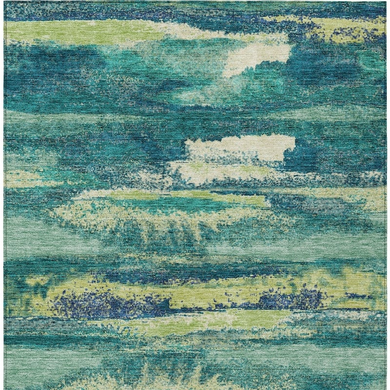 HomeRoots Abstract Transitional Rectangle Outdoor Rug
