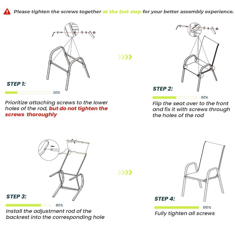 2-Pieces Stackable Black Steel Frame Stationary Dining Chair Dining Chairs Set