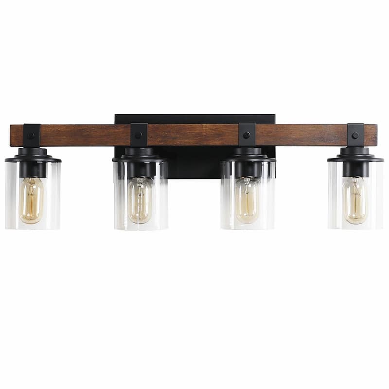 Rustic Farmhouse Bathroom Vanity Light Fixture with 3/4/5/6 Lights - 4 Lights