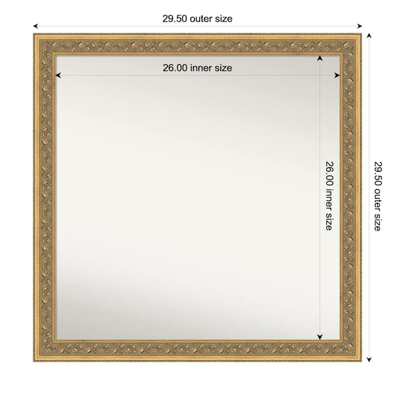 Carter Dark Gold Non-Beveled Wood Framed Wall Mirror - Carter Dark Gold - 30 x 30 in
