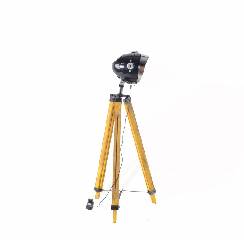 HomeRoots 35" Distressed Tripod Floor Lamp With Cone - 10" X 10" X 35"
