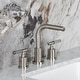 preview thumbnail 6 of 34, Kingston Brass Synchronous Two-Handle 3-Hole Deck Mount Widespread Bathroom Faucet with Brass Pop-Up Drain