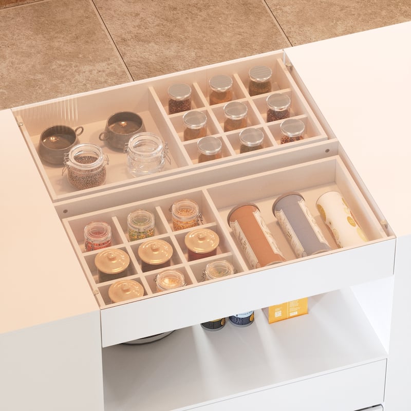 Sleek Closet Storage Island with Multiple Drawers for Accessories