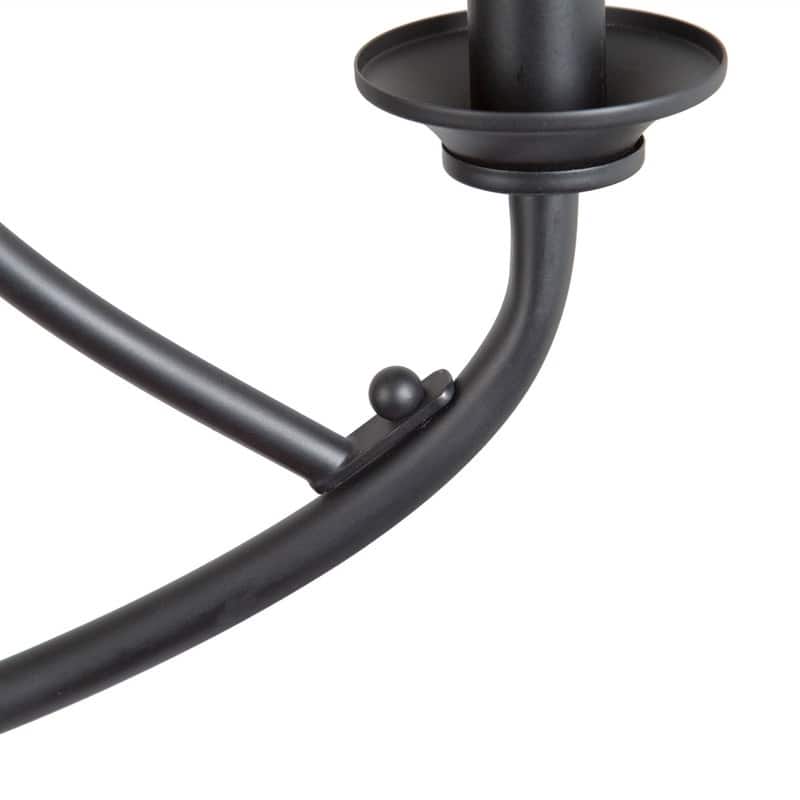 Farmhouse 5-Light Black Chandelier Wagon Wheel Lights for Dining Room