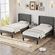preview thumbnail 22 of 27, Javlergo Set of 2 Twin Size Adjustable Headboard Kids Platform Bed Frame 8 Inch Underbed Storage No Box Spring Needed Bed Frame