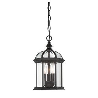 Kensington 3-Light Outdoor Hanging Lantern in Textured Black
