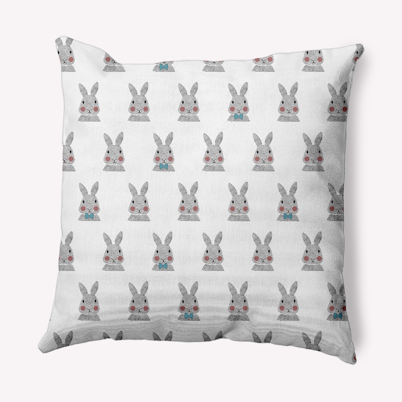 Bunny Fluffle Easter Decorative Throw Pillow - 16" x 16" - Explorer Blue