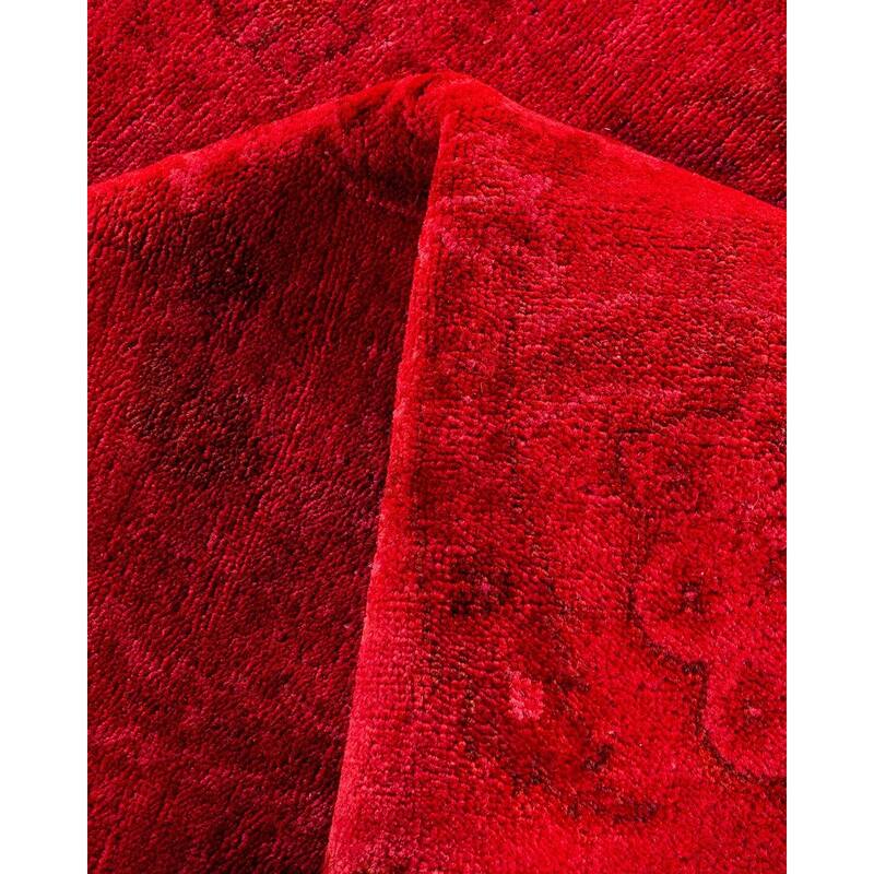 Contemporary Overdyed Wool Hand Knotted Area Rug - 4' 1" x 6' 2"