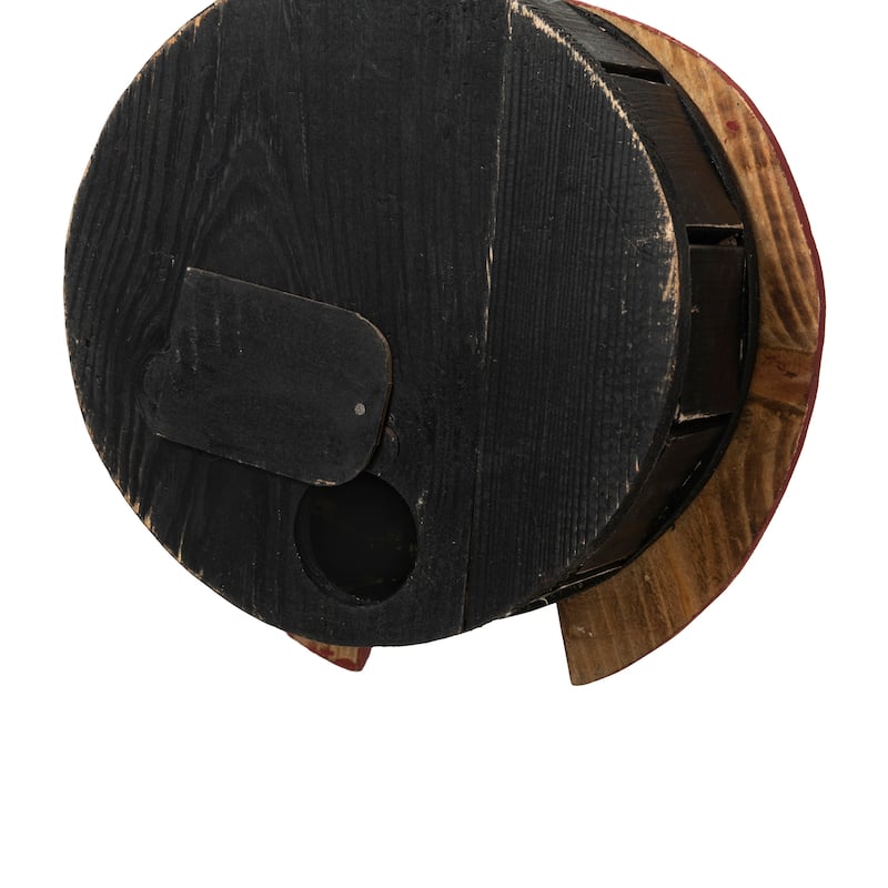 Glitzhome 11"H Cute Distressed Solid Wood Ladybug Birdhouse - 11.5"H
