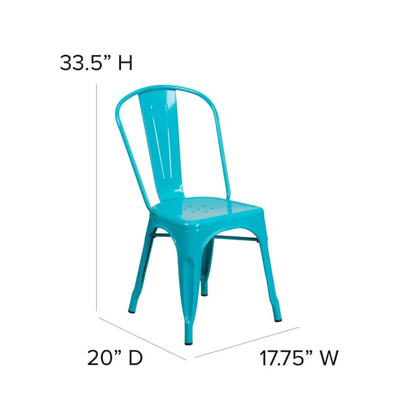 Metal Indoor/ Outdoor Stackable Bistro Chair (Set of 4)
