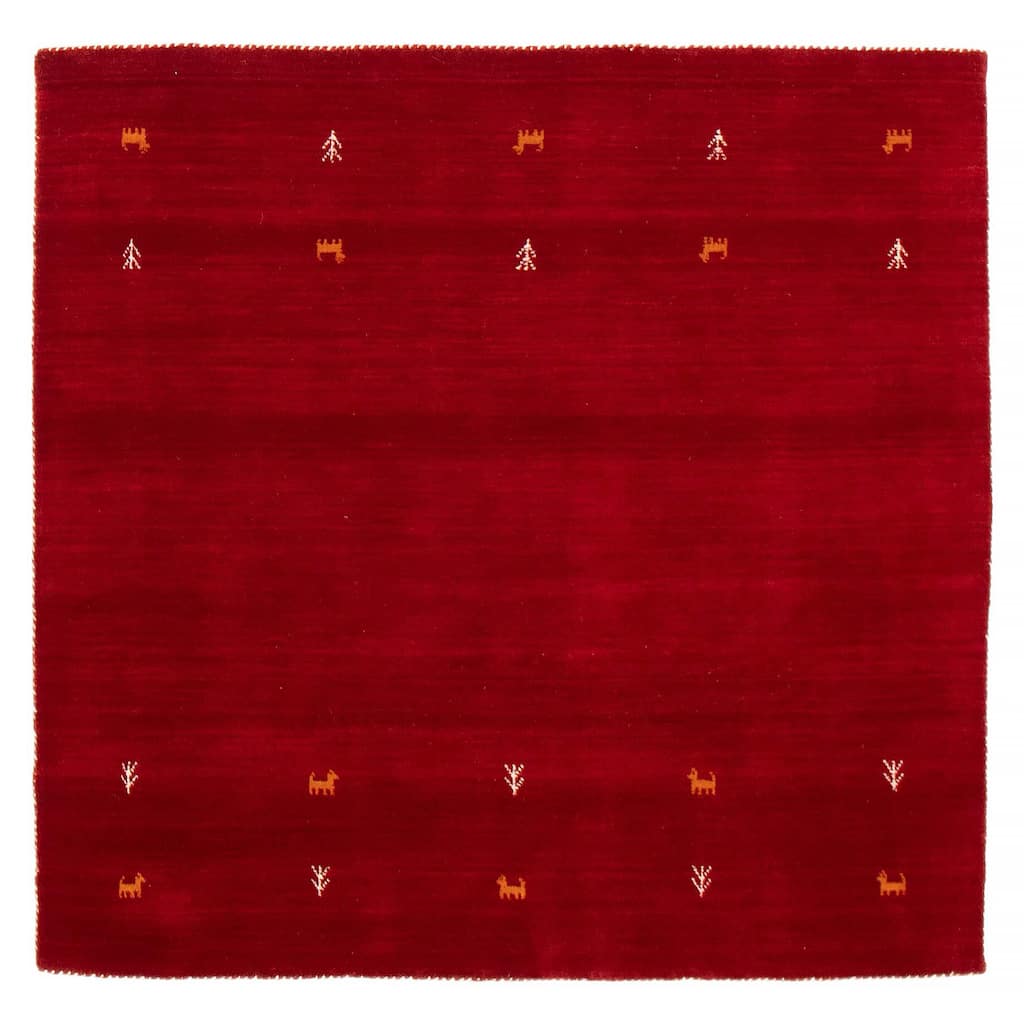 Kashkuli Gabbeh Red Rug 4'11" x 4'11" - 4'11 x 4'11