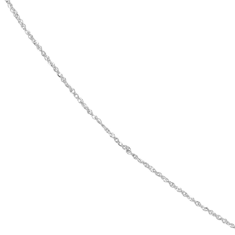 Curata 14k White Gold 0.85mm Diamond Singapore Chain Necklace (Lobster)