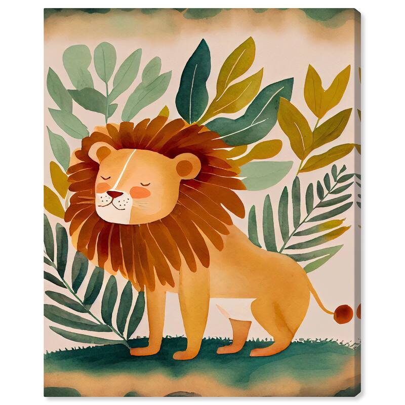 Wynwood Studio Canvas Animals Lion Jungle Brown and Modern & Contemporary Wall Art Canvas Print - Brown, Green