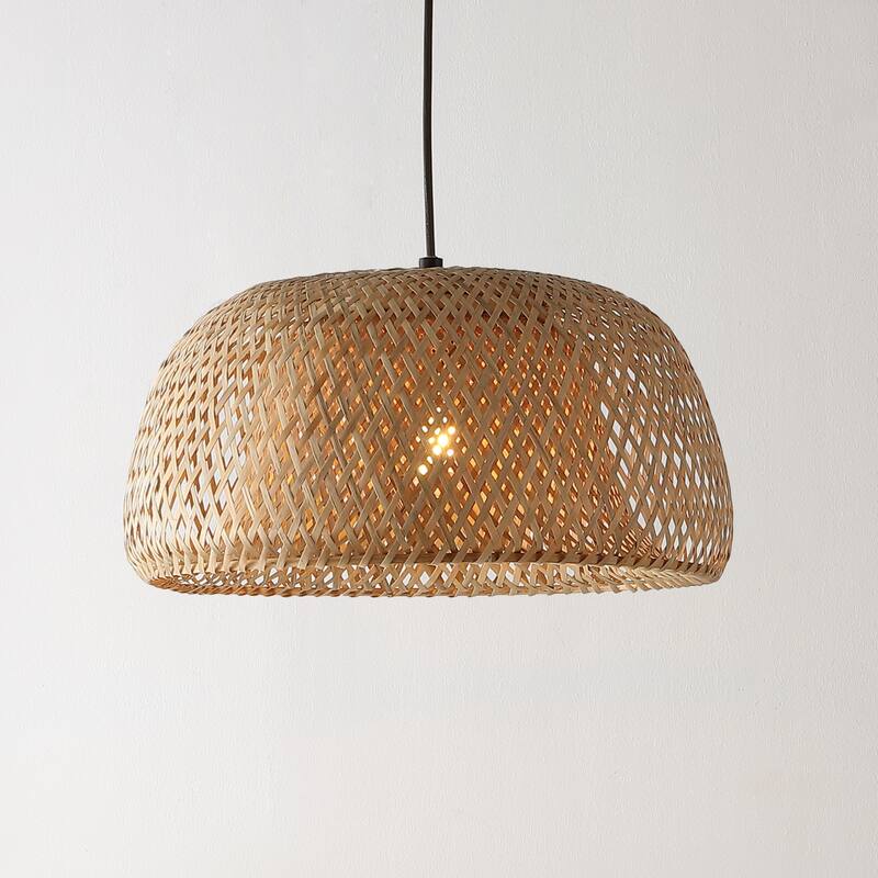 Lucas 1-Light Farmhouse Coastal 180" Cord Plug-In or Hardwired LED Pendant, by JONATHAN Y