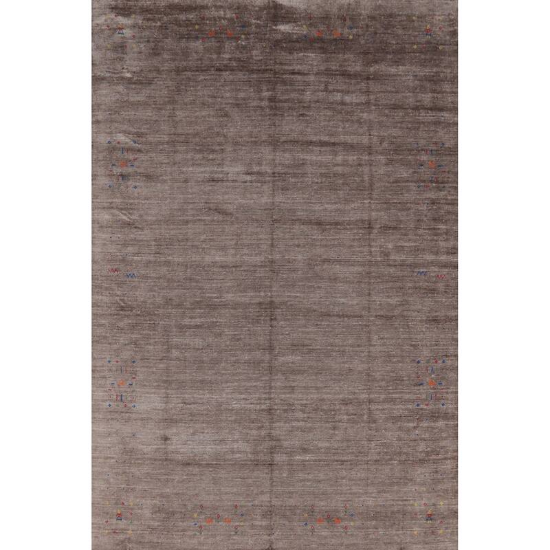Hand Knotted Oriental 100% Wool Carpet Tribal Tribal Brown Gabbeh Area Rug - 11' 9'' X 8' 9''