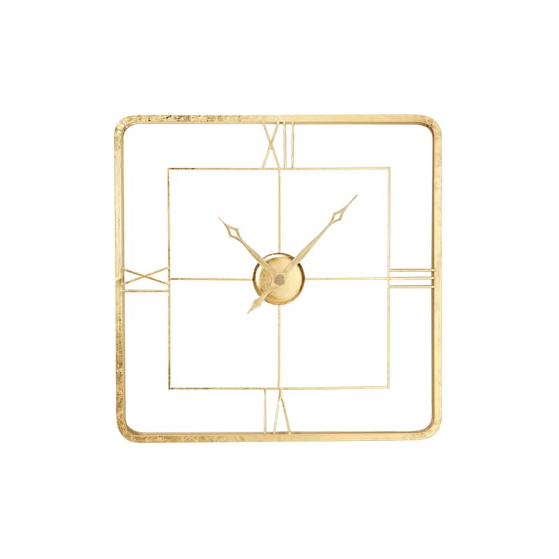 Metal Open Frame Wall Clock - Gold - Roche River Decor - 3"W x 36"L x 36"H