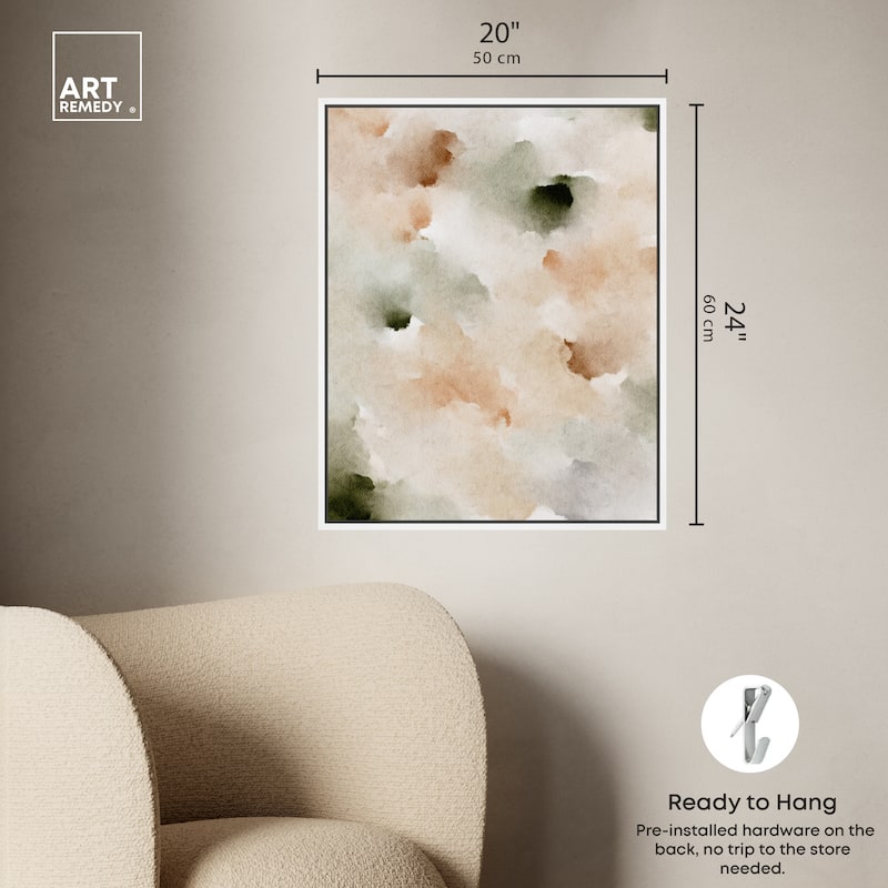 Art Remedy Cotton Balls And Cinnamon Framed Watercolor Boho Abstracts
