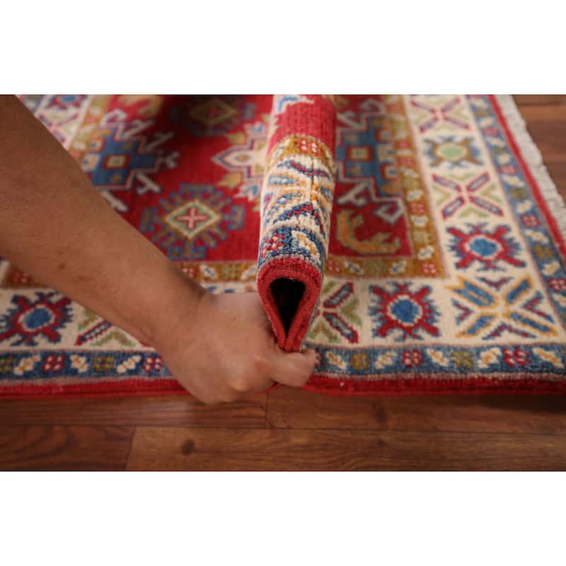 Kazak Oriental Accent Rug Hand-Knotted Traditional Wool Carpet - 2'1" x 3'0"