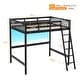 preview thumbnail 9 of 14, Solid Wood Loft Bed with USB Charging Station/LED with Flat Rungs,No Box Spring Needed
