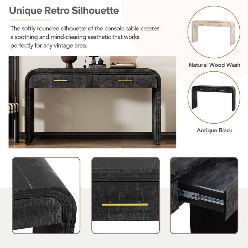 Trexm Unique Retro Silhouette Console Table - 15.70 x 59.05 x 32.70