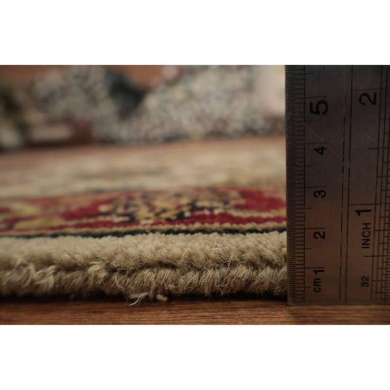 Hand Knotted Oriental 100% Wool Carpet Traditional Floral Beige & Ivories Agra Runner Rug - 10' 0'' X 2' 5''