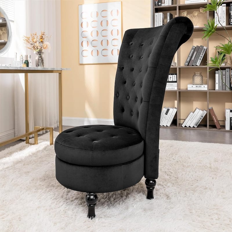 Gosser 20" Wide Velvet High Back Vanity Chair