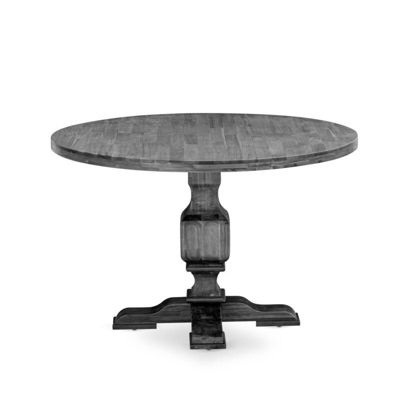 East West Furniture Dining Table Set included a Round Table and stackable Chair, Antique Walnut (Pieces & Seat Options)