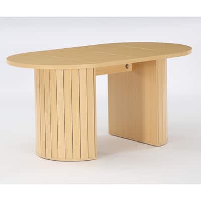 63" Oval Dining Table for 4-6, Wood Kitchen Dining Room Table