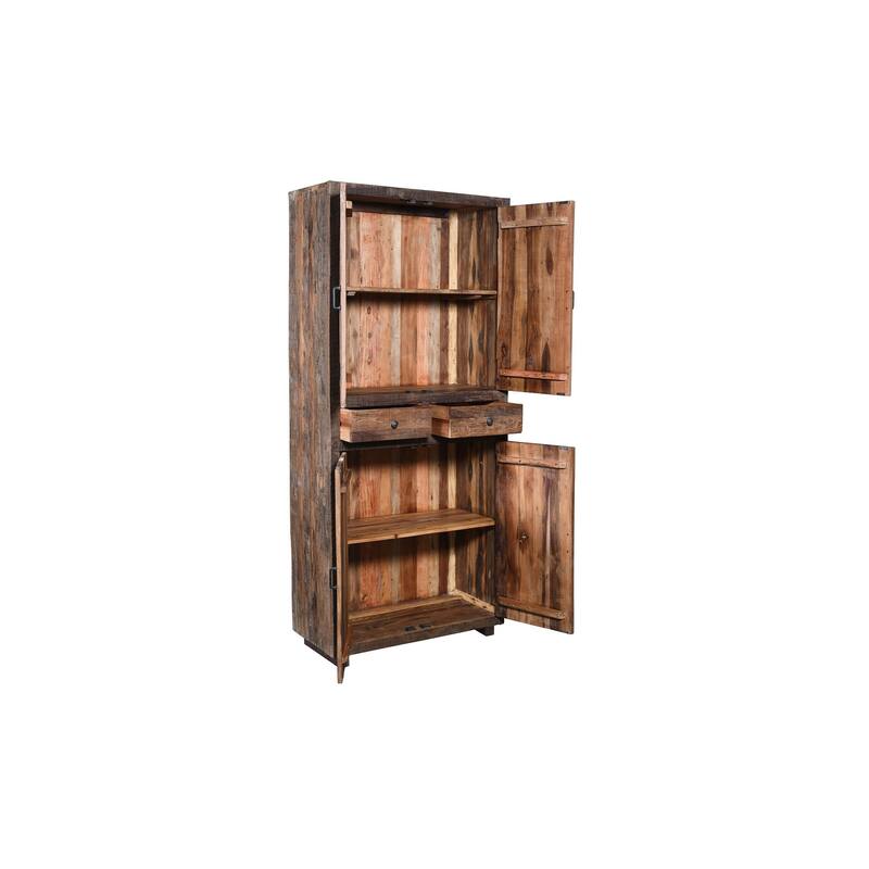 Wooden Almirah w/4 Doors and 2 Drawers