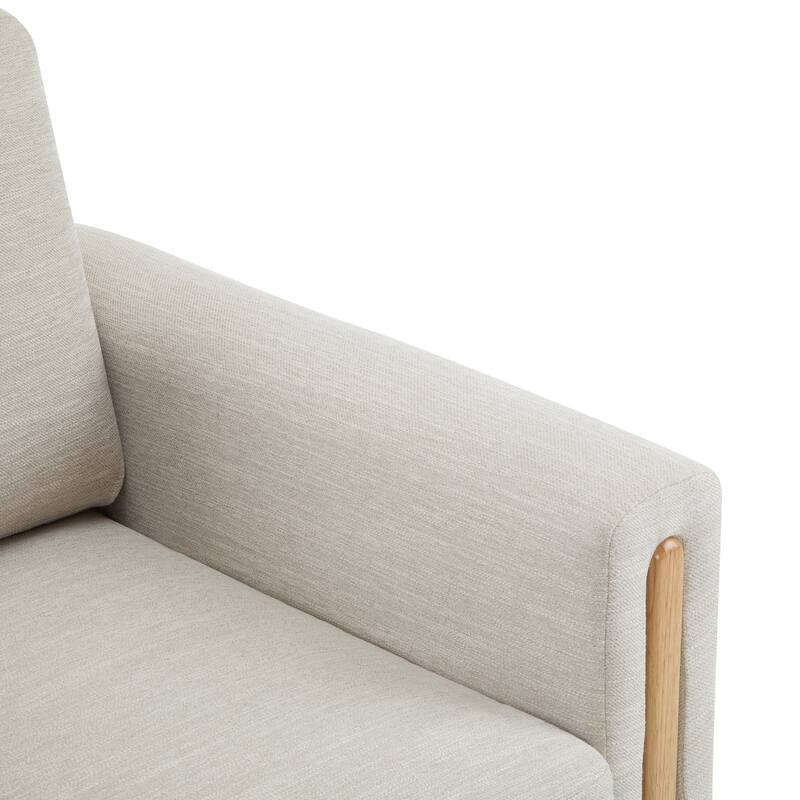 Roomfitters Upholstered Armchair with Wood Frame, Modern Fabric Lounge Accent Chair