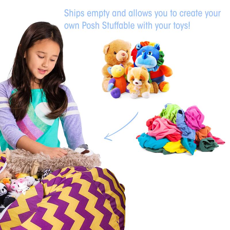 Kids' Stuffed Animal Storage Bean Bag Chair Cover or Toy Organizer
