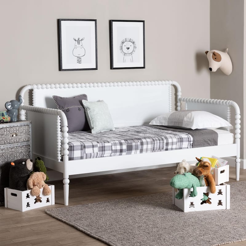 Lucera Bobbin Daybed - Wooden Spindle Bed Frame, Classic Style Sofa Bed for Bedroom or Guest Room