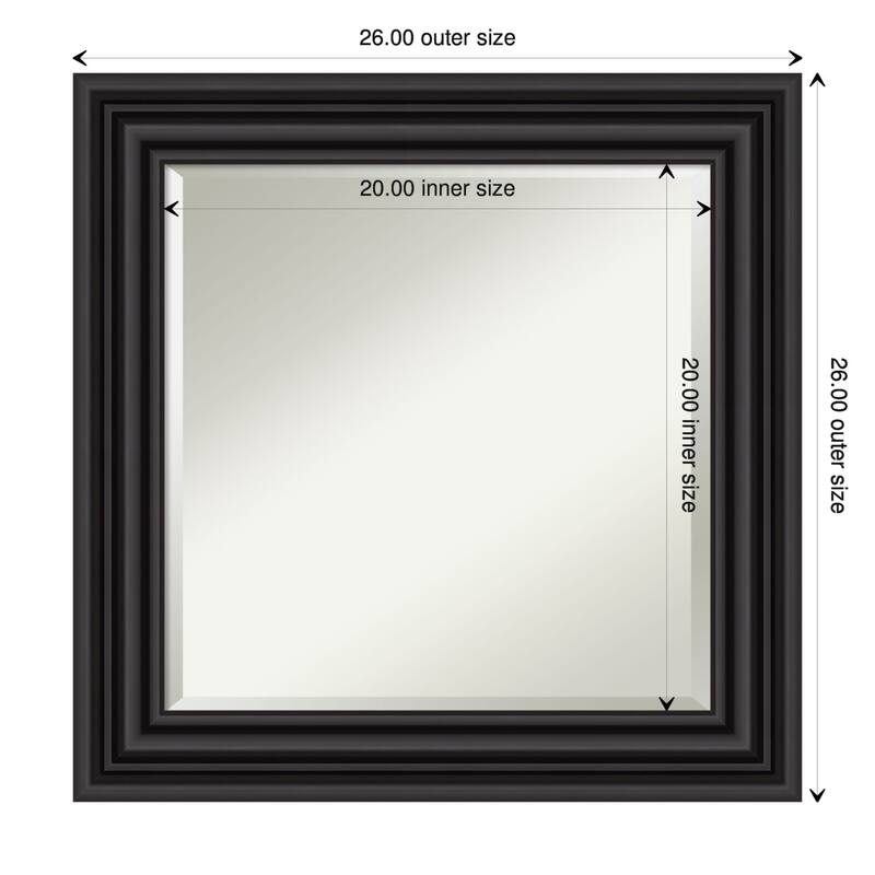 Beveled Wall Mirror - Colonial Black Frame - Colonial Black - 26 x 26-inch