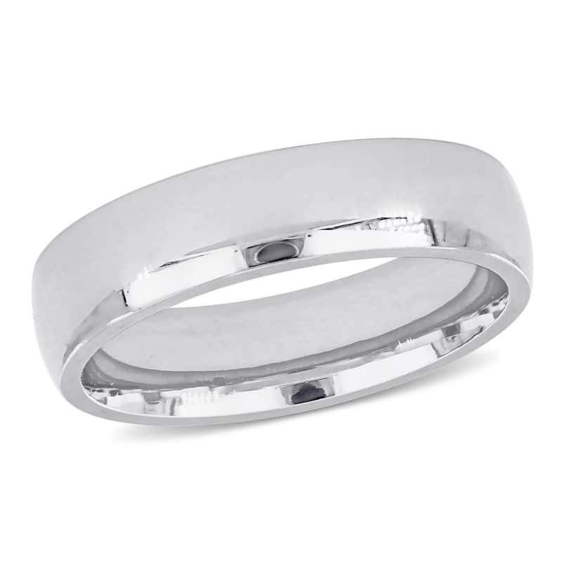Miadora Mens 5.5 mm Comfort Fit Wedding Band in 14k White Gold